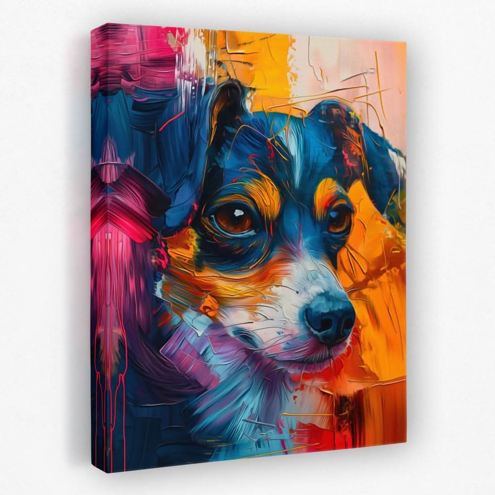 Furry Pup - Animals Canvas Wall Art