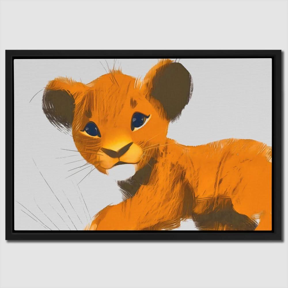 Future King - Baby Animal Wall Art in Black Frame