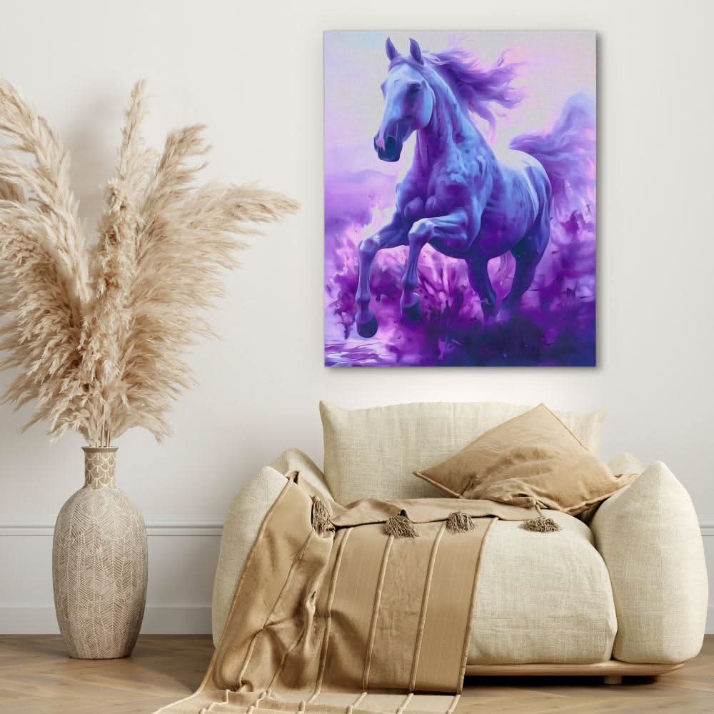 Galloping Amethyst - Purple Horse Canvas Print