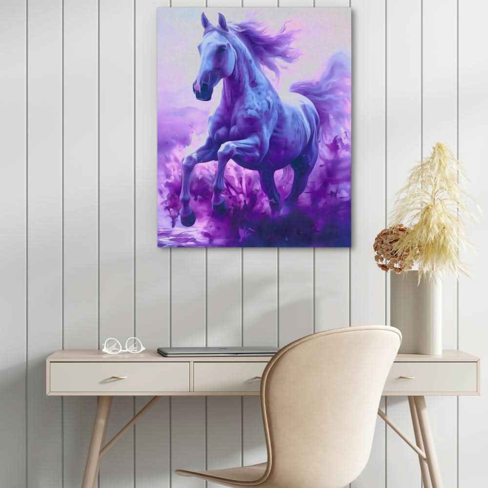 Galloping Amethyst - Purple Canvas Wall Art