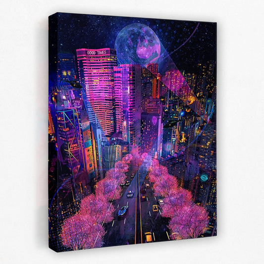 Gamer's Paradise - City Canvas Wall Art
