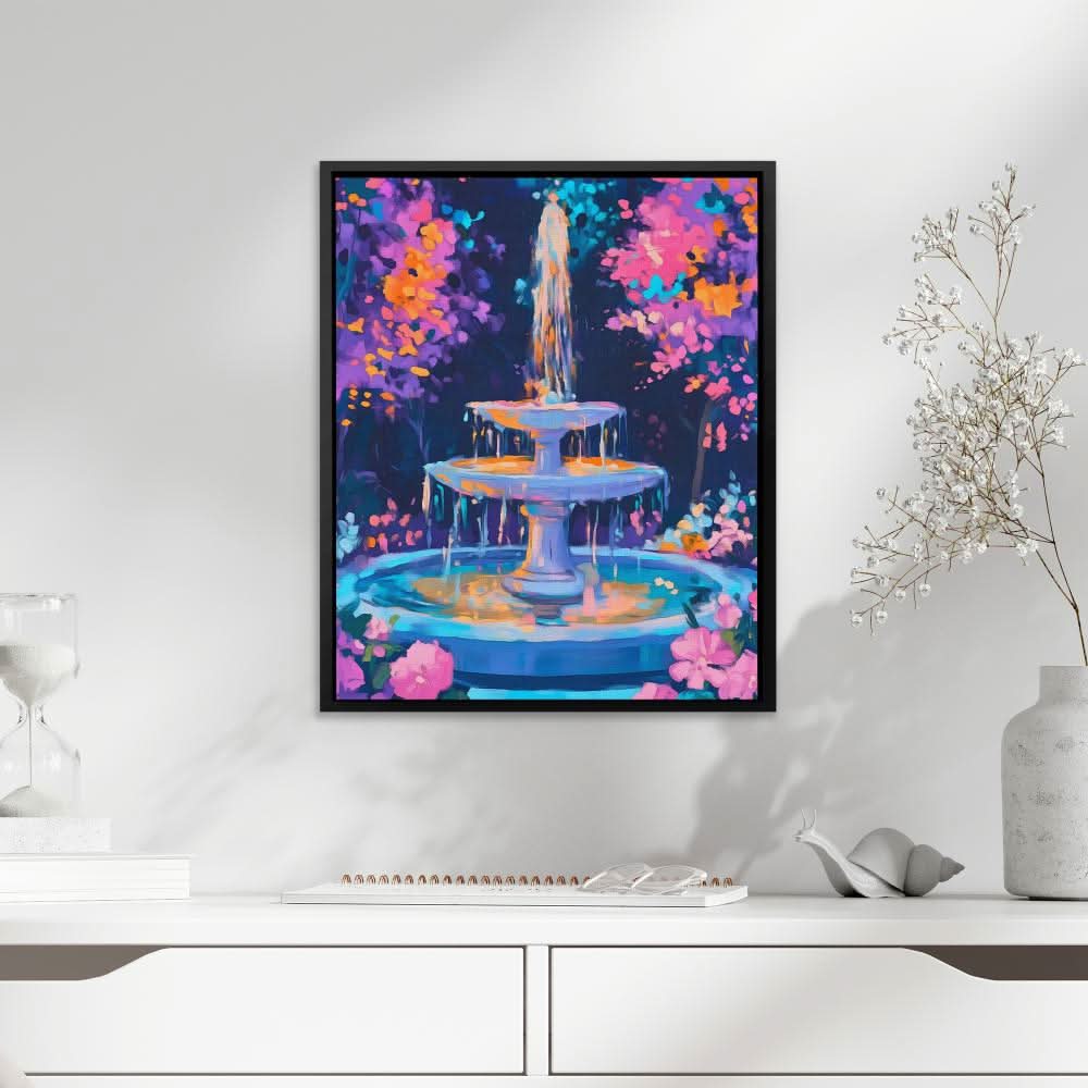 Garden Fountain - Large Canvas Print