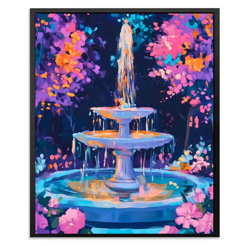 Garden Fountain - Floral Art for Bathroom