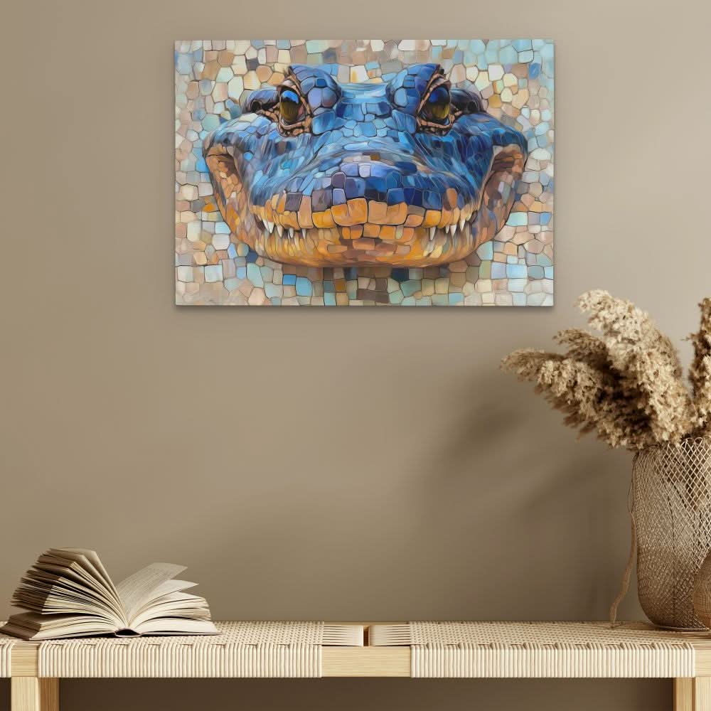 Gator Tiles - Blue Man Cave Canvas Print