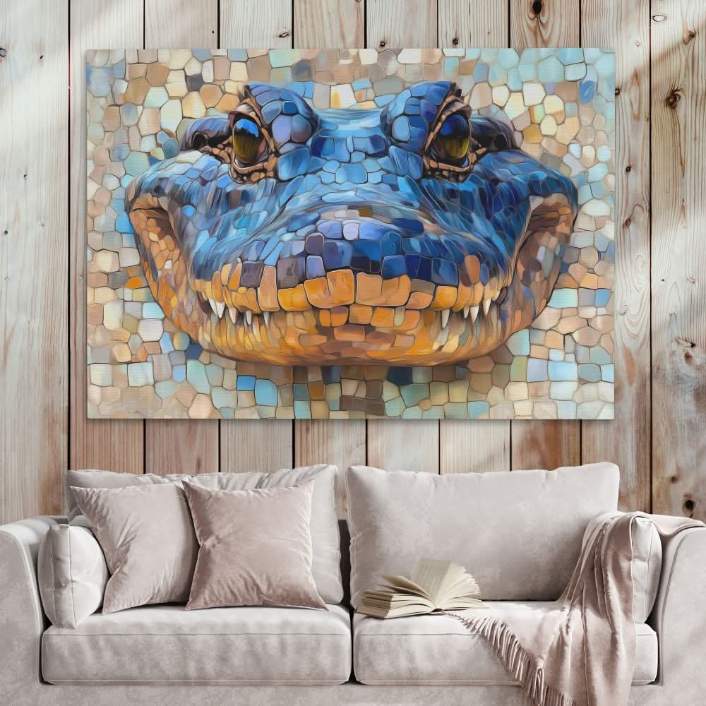 Gator Tiles - Modern Blue Canvas Wall Art