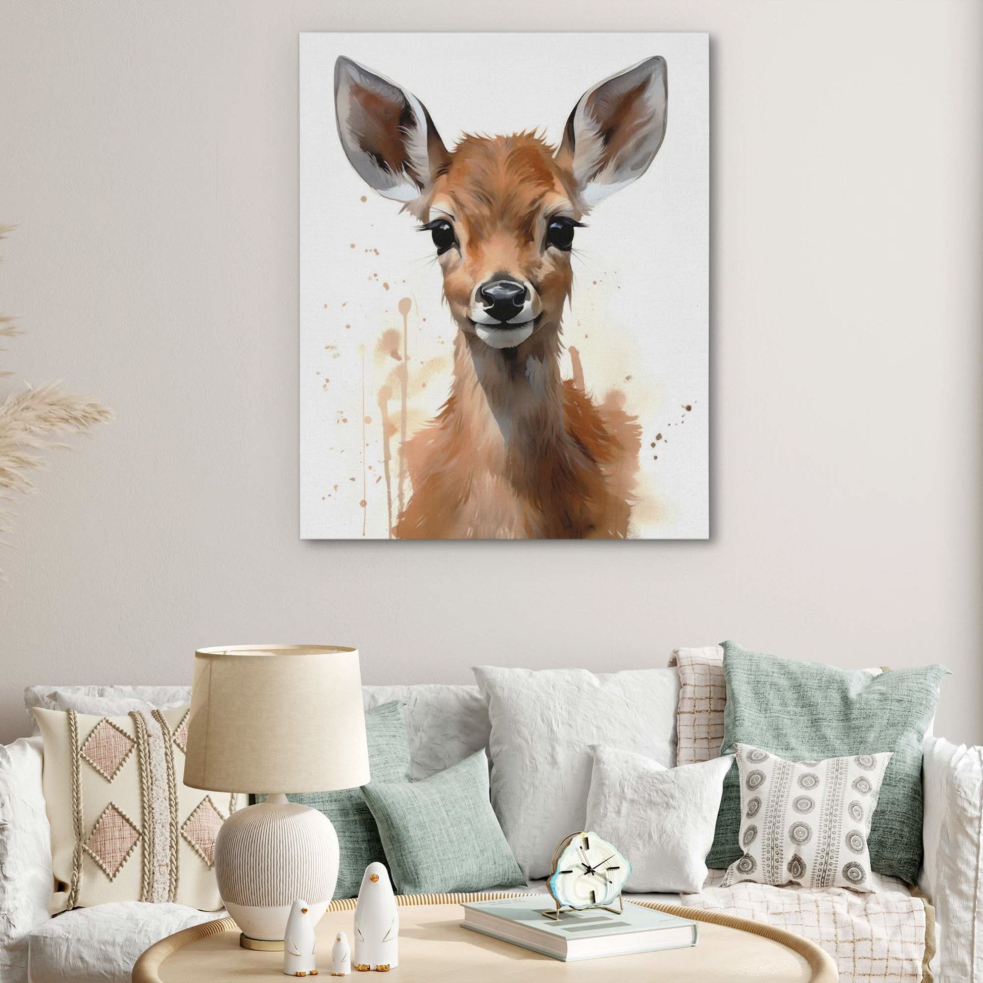 Gentle Fawn - Country Wall Art in Black Frame