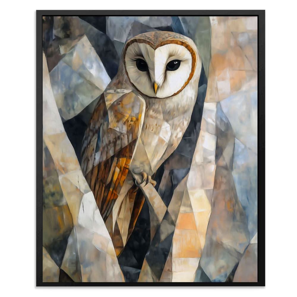 Geometric Barn Owl - Bird Art for Home Office