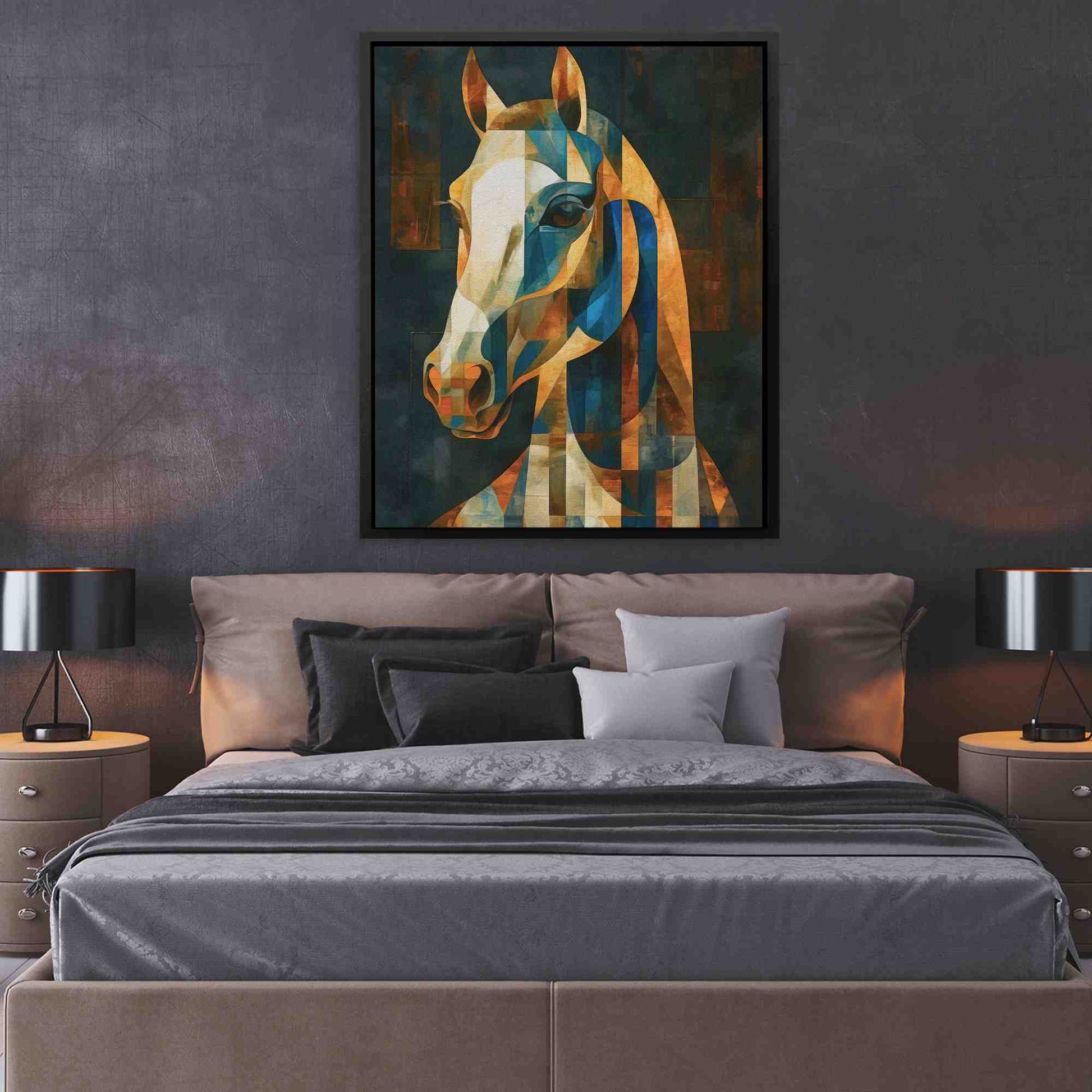 Geometric Charger - Modern Gold Canvas Wall Art