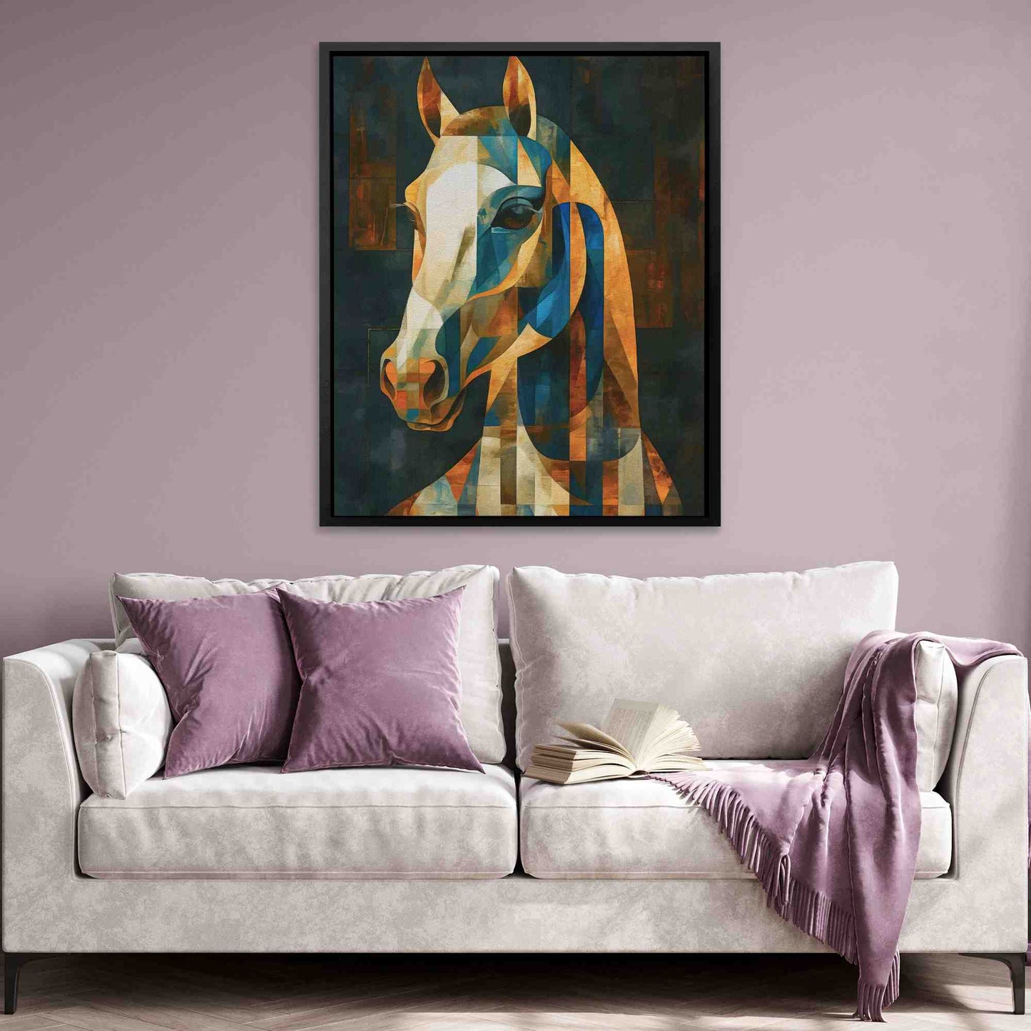 Geometric Charger - Abstract Wall Art in Black Frame
