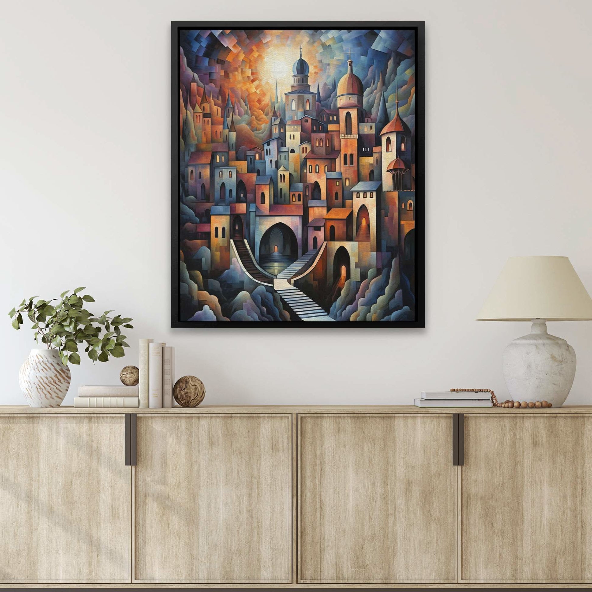 Geometric Cityscape - City Art