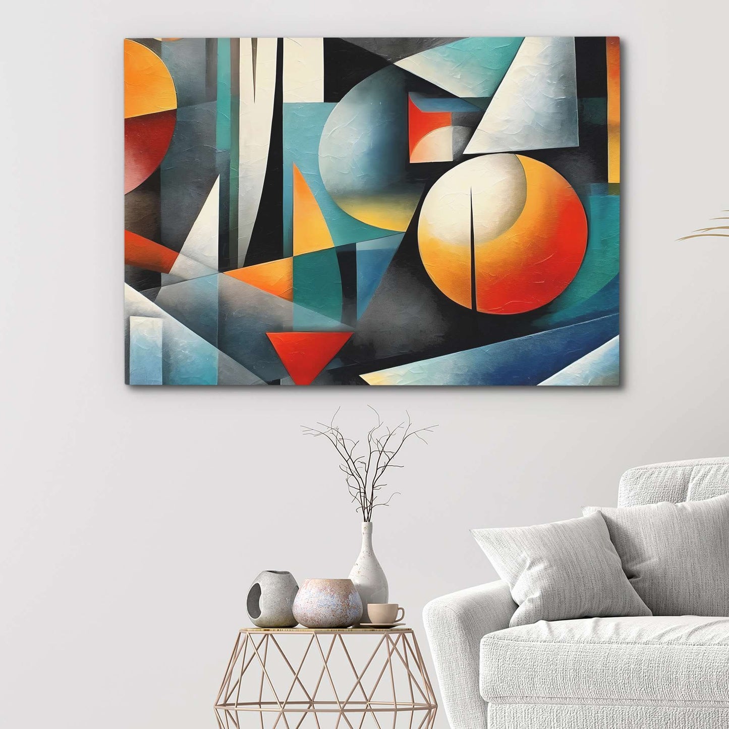 Geometric Shapes - Blue Canvas Print