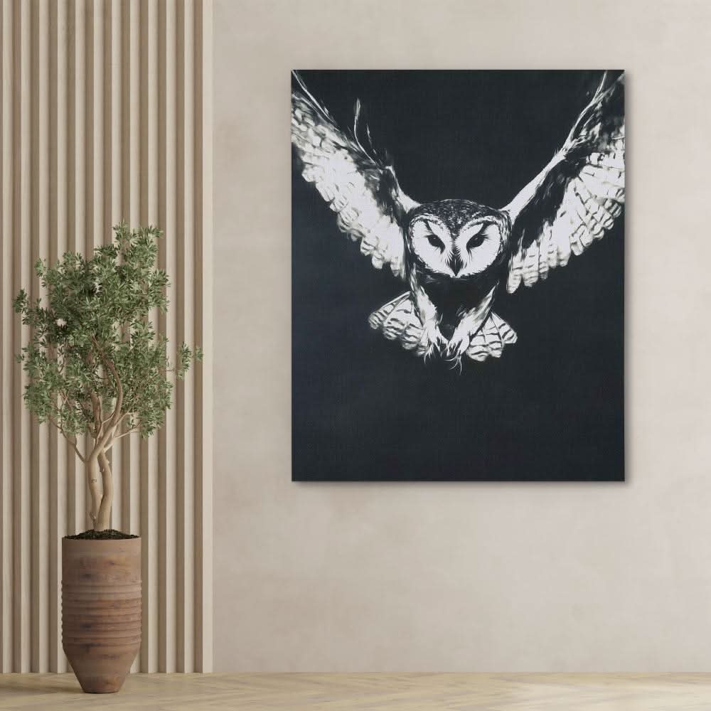 Ghostly Barn Owl - Wall Art for Home Office