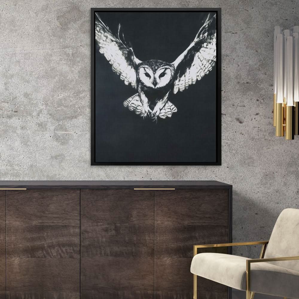 Ghostly Barn Owl - Canvas Wall Art