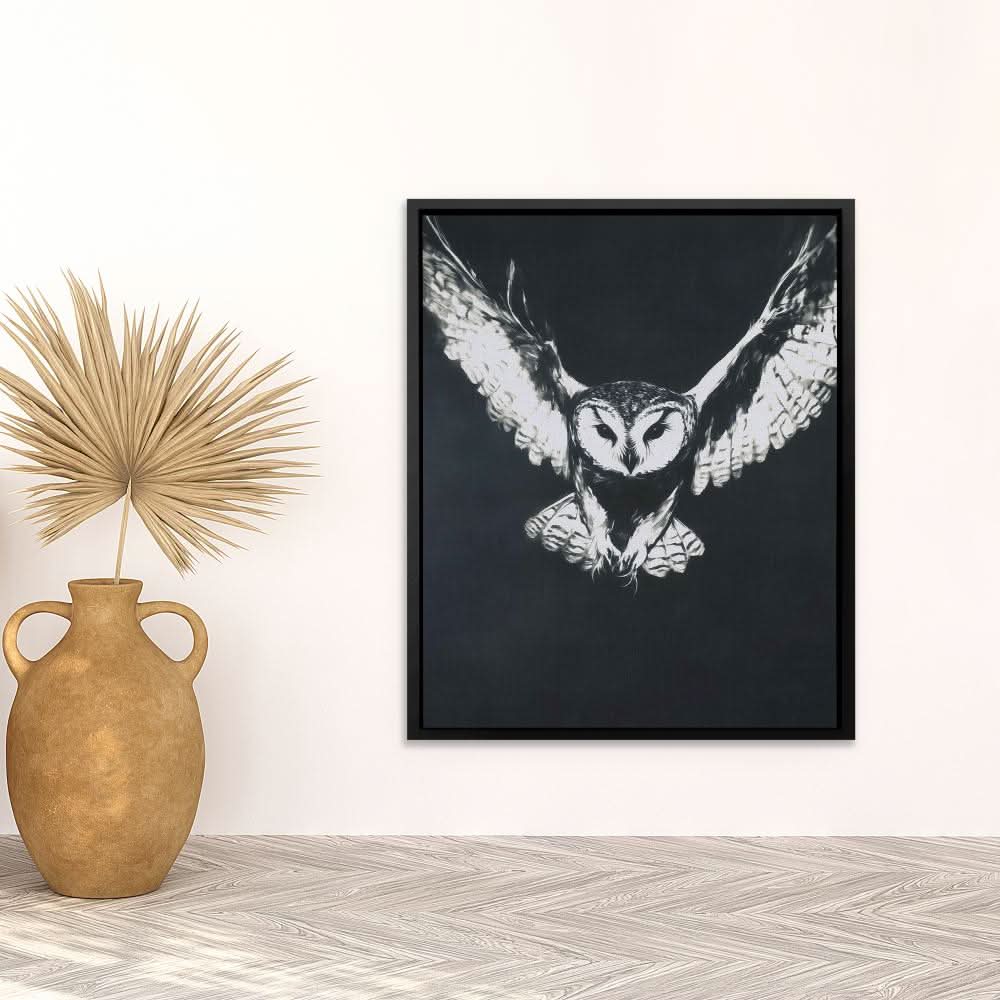 Ghostly Barn Owl - Large Canvas Print