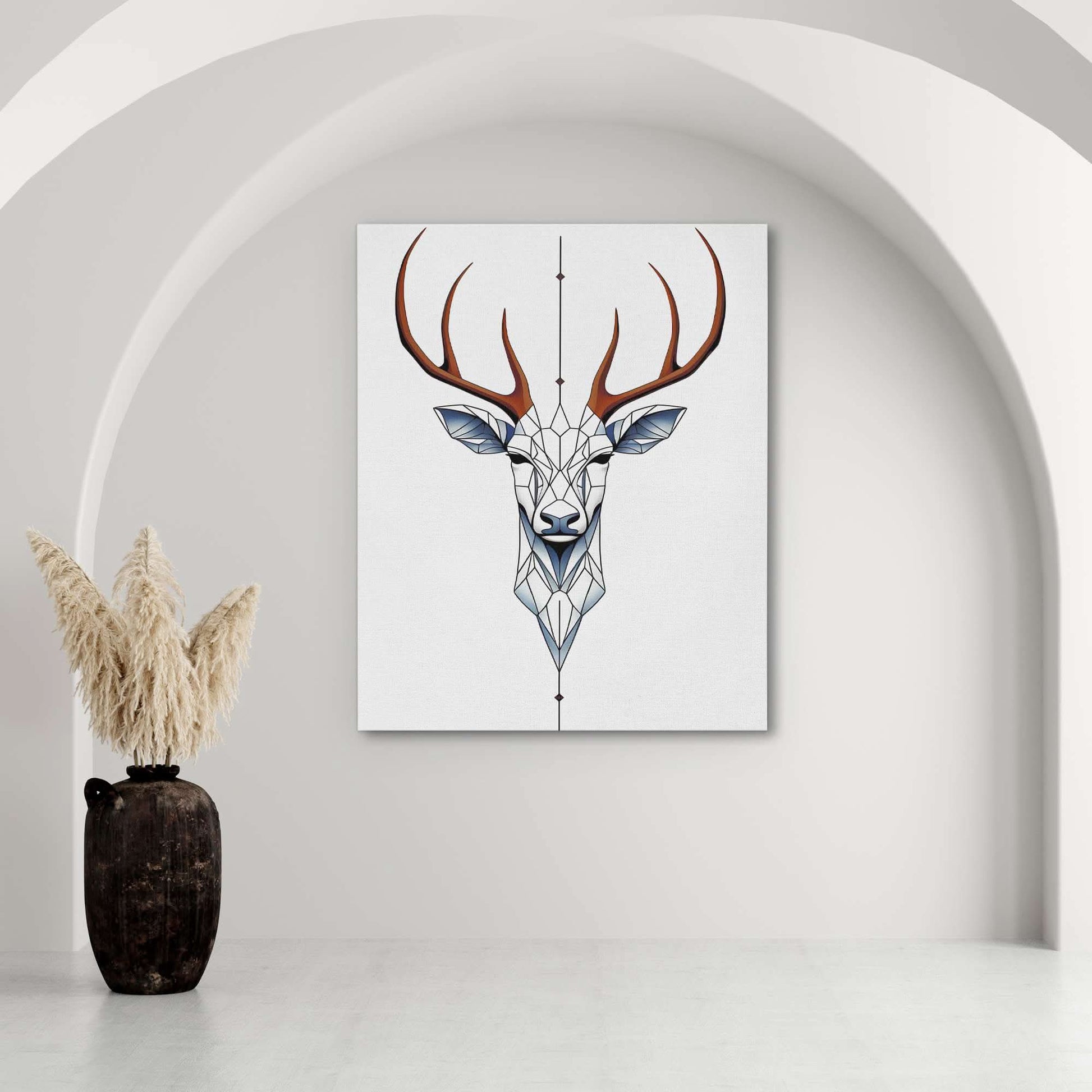 Ghostly Buck - Deer Wall Art in Black Frame
