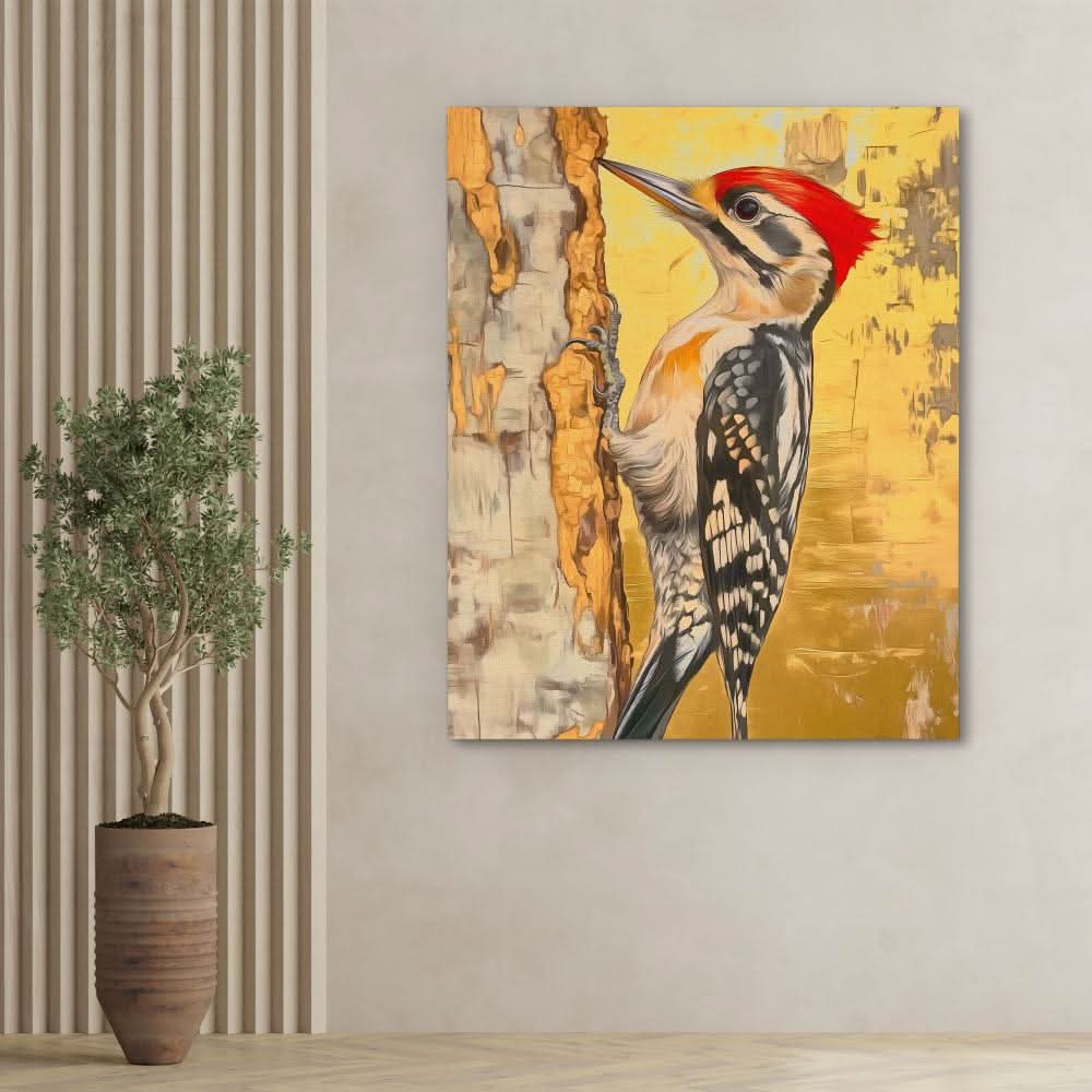 Gilded Drummer - Wall Art in Black Frame