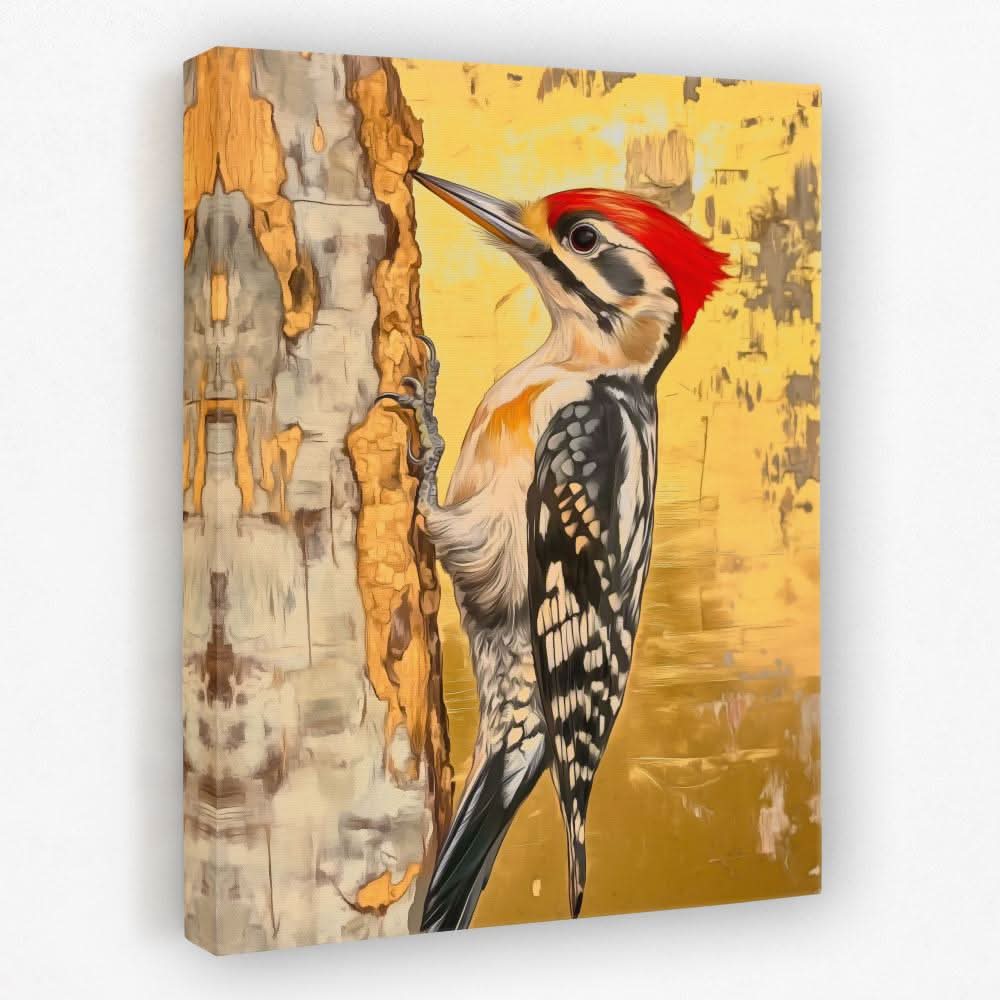 Gilded Drummer - Bird Canvas Wall Art
