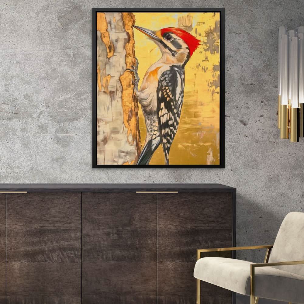 Gilded Drummer - Earth Tones Canvas Wall Art