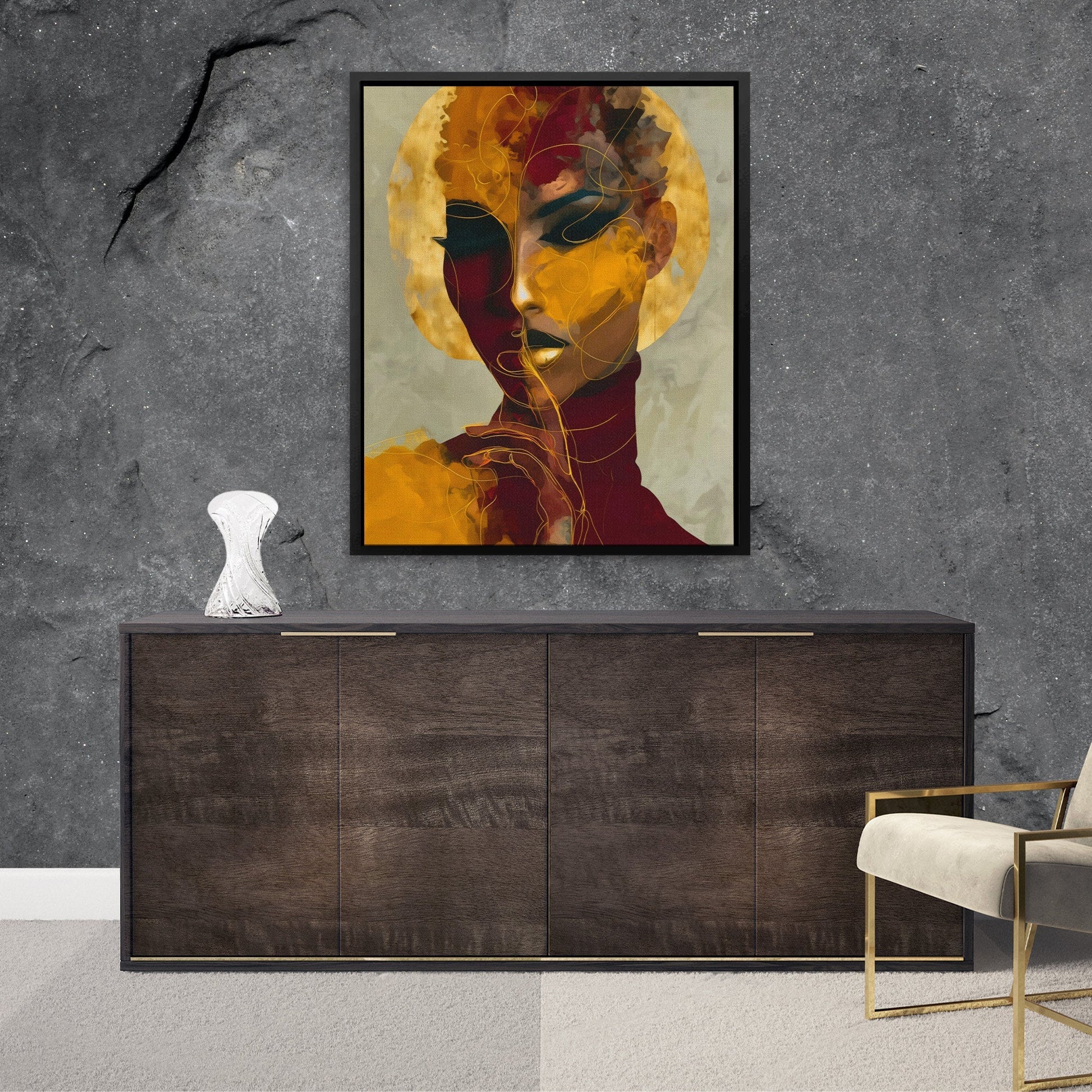 Gilded Identity Layers - Luxury Wall Art
