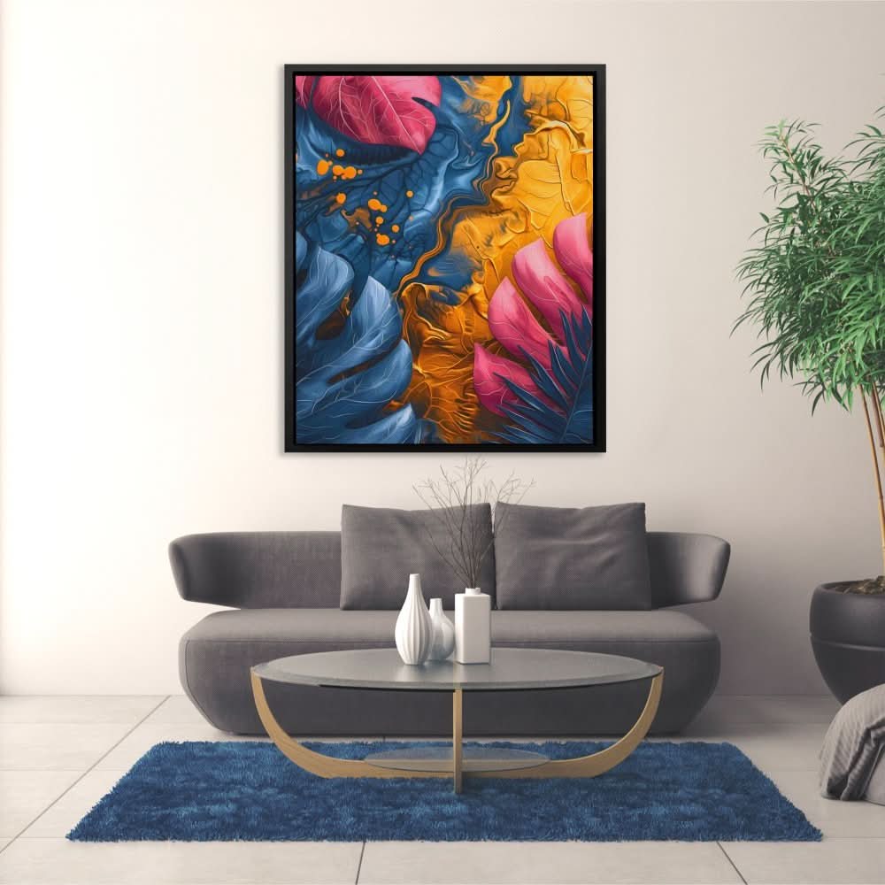 Gilded Leaves - Large Abstract Canvas Print