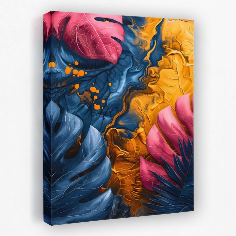 Gilded Leaves - Floral Canvas Wall Art