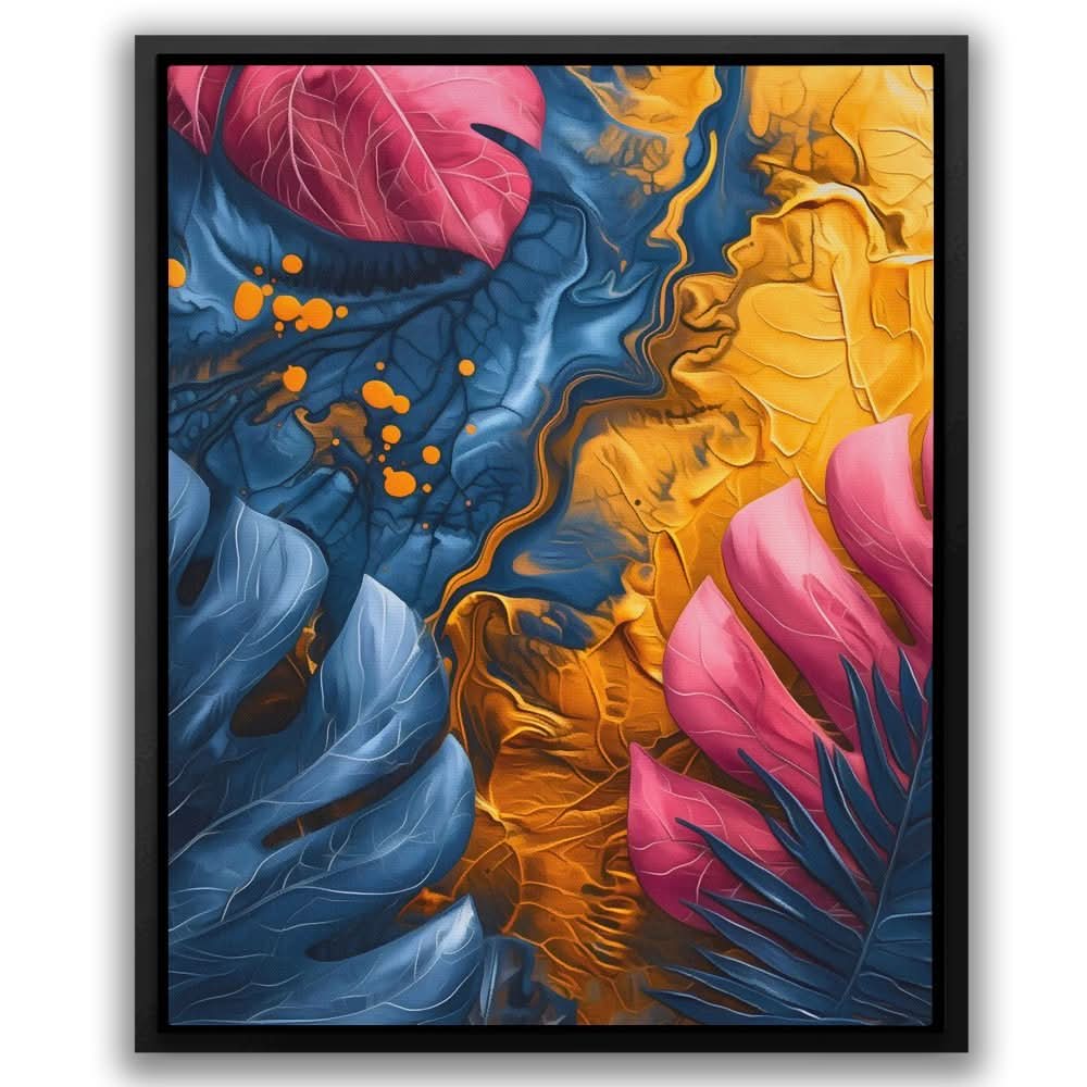 Gilded Leaves - Floral Art for Bathroom