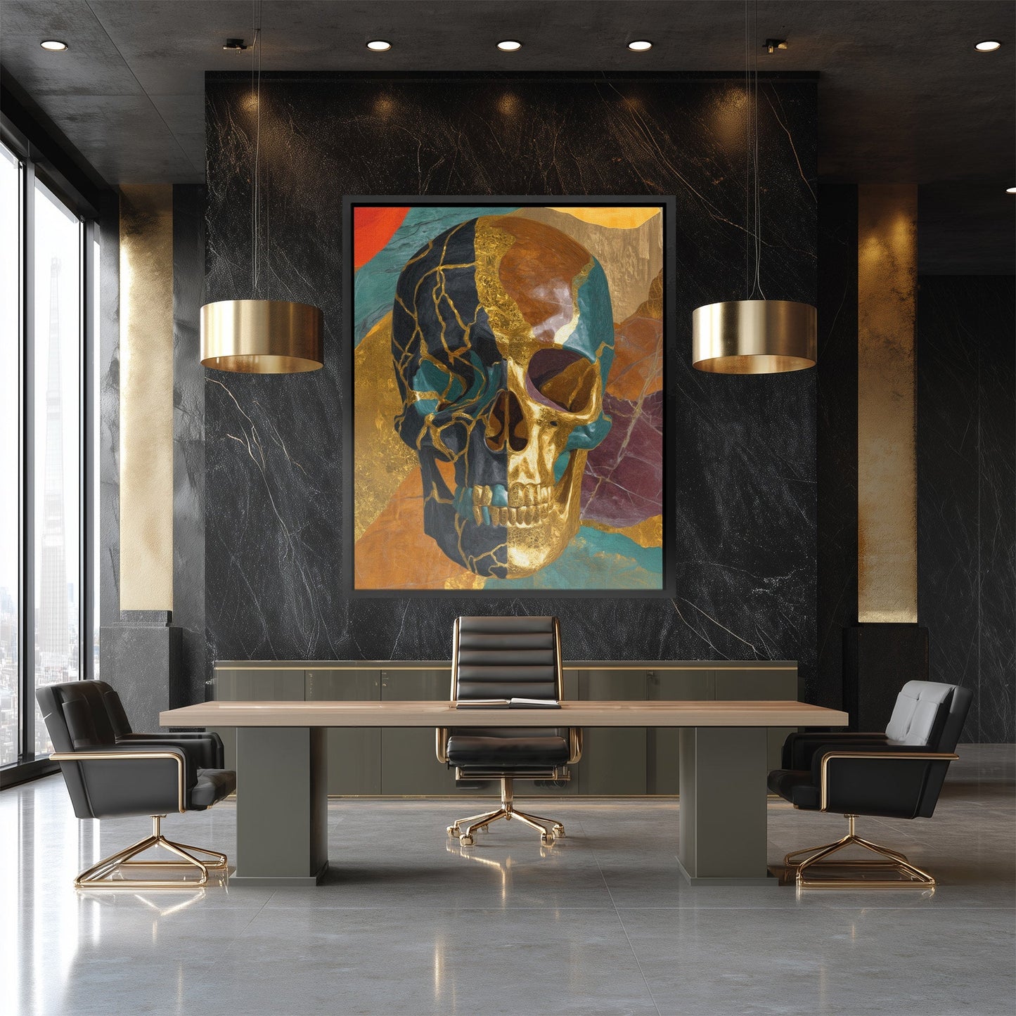 Gilded Mortality Portrait - Luxury Wall Art