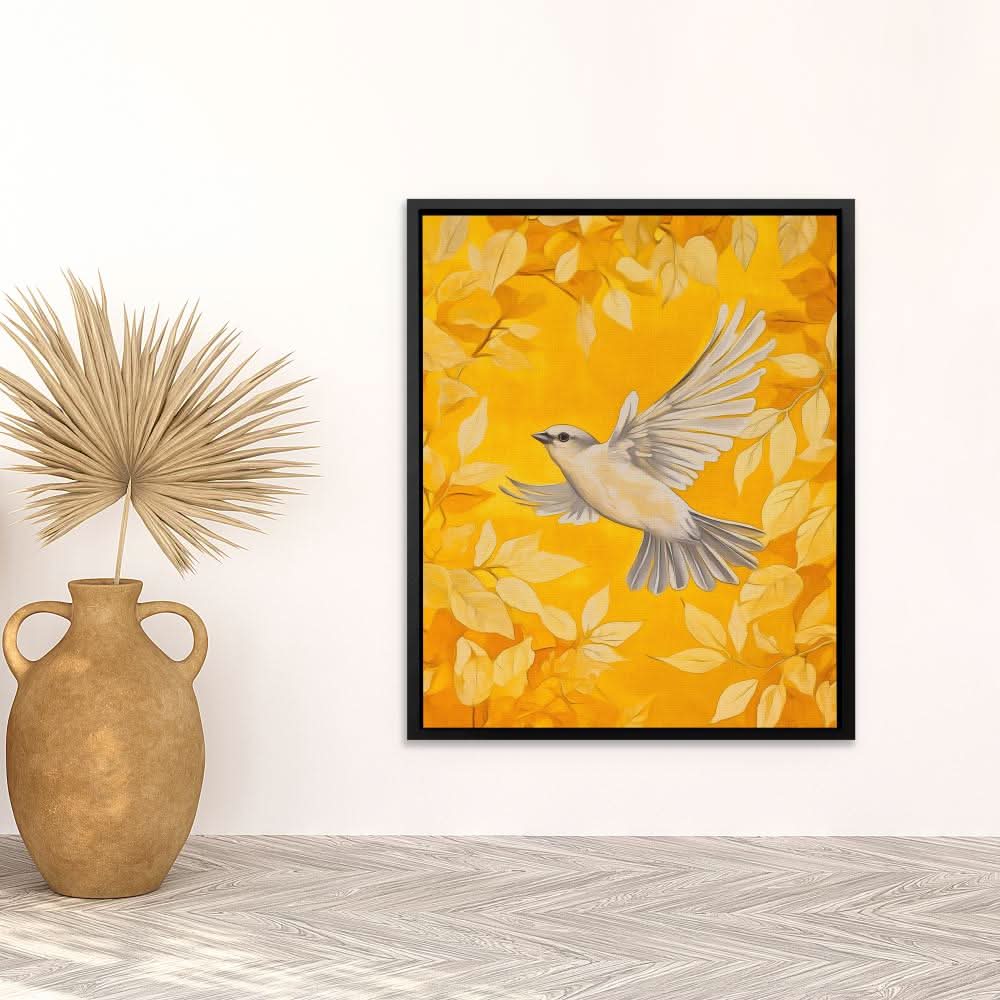Gilded Wings - Wall Art in Black Frame