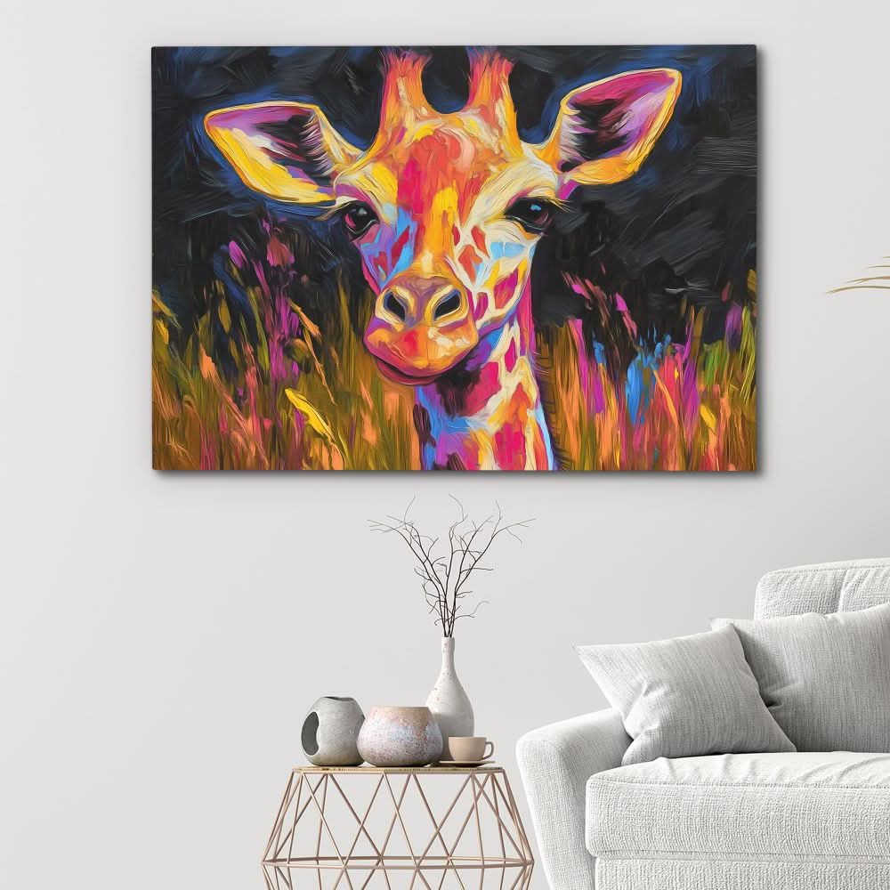 Giraffe at Night - Animals Art for Kids Room