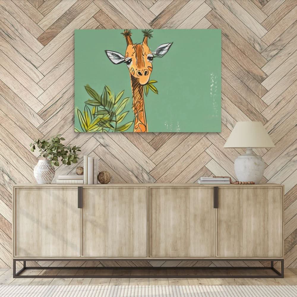 Giraffe Doodle - Africa Art for Bedroom