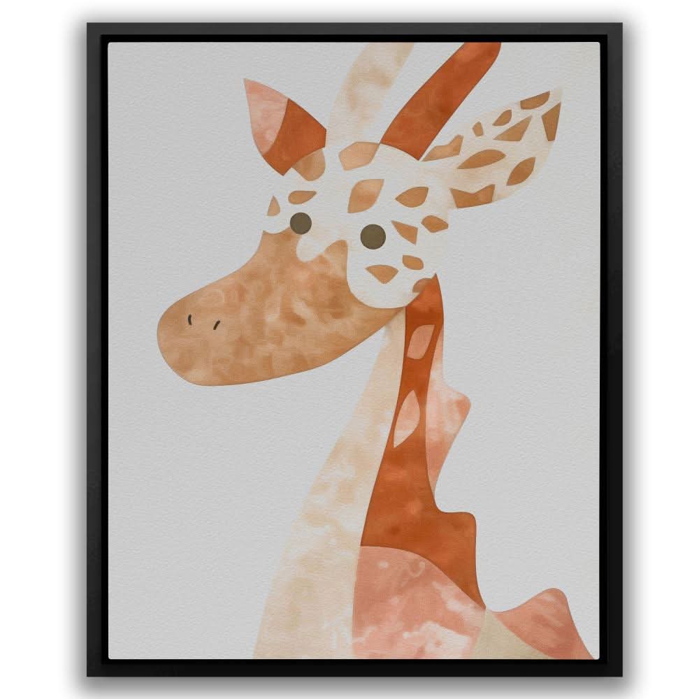 Giraffe Friend - Beige Baby Animal Canvas Print