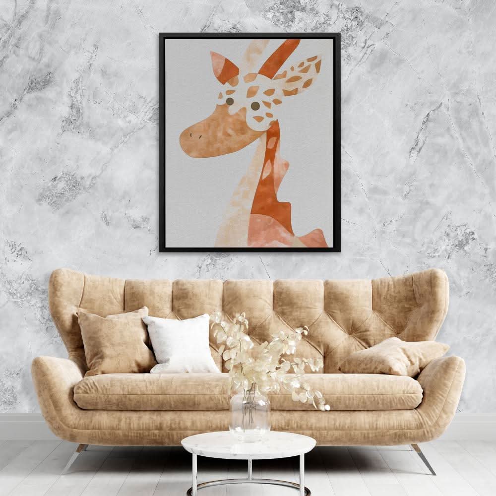 Giraffe Friend - Large Minimalist Canvas Print