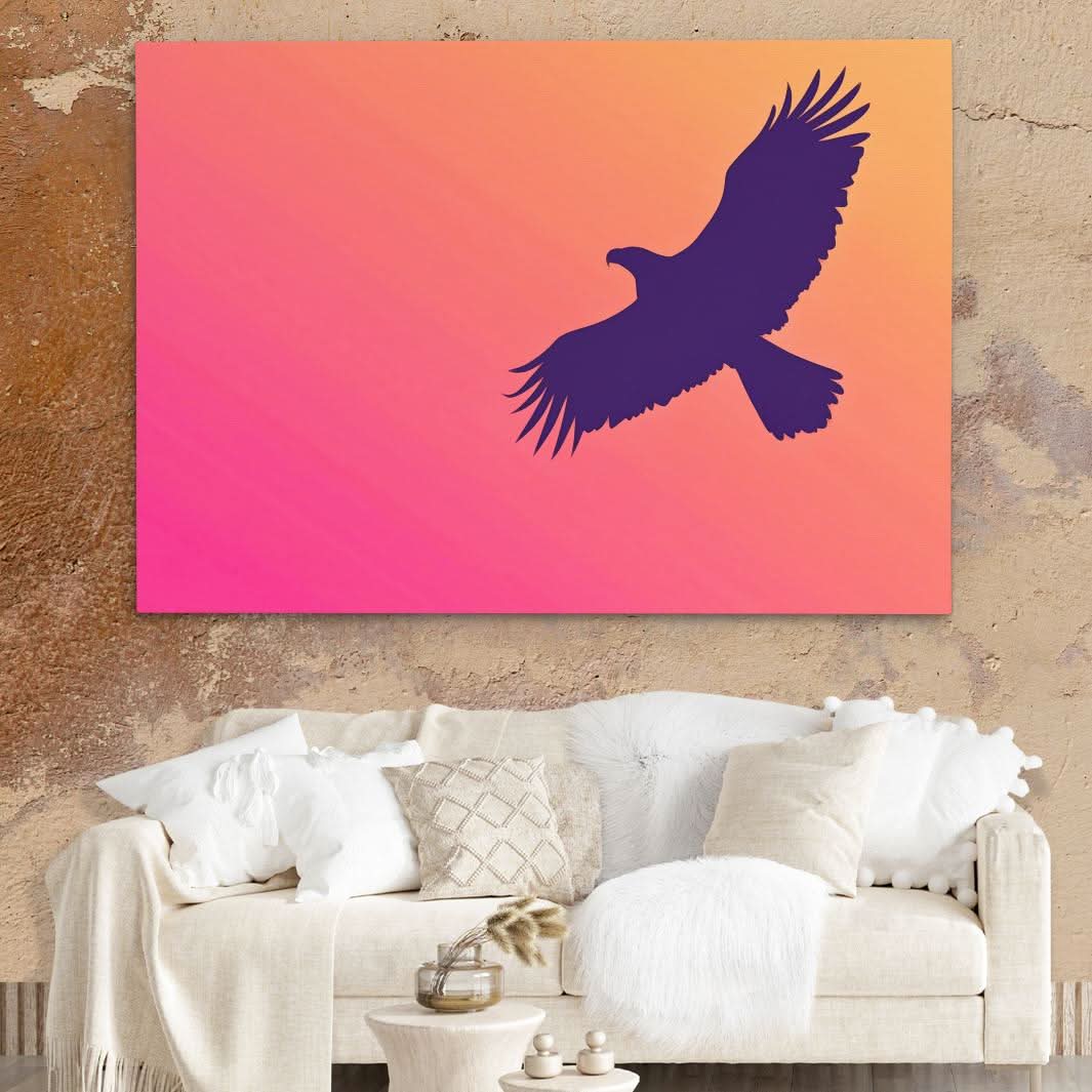 Glide Through the Sunset - Modern Orange Canvas Wall Art