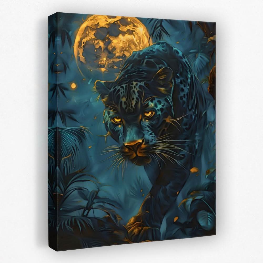Glowing Moon Cat - Animals Canvas Wall Art