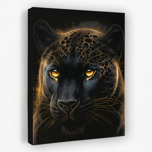 Glowing Panther - Animals Canvas Wall Art