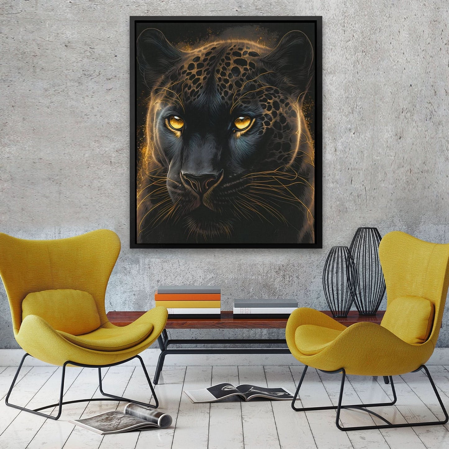 Glowing Panther - Large Canvas Print