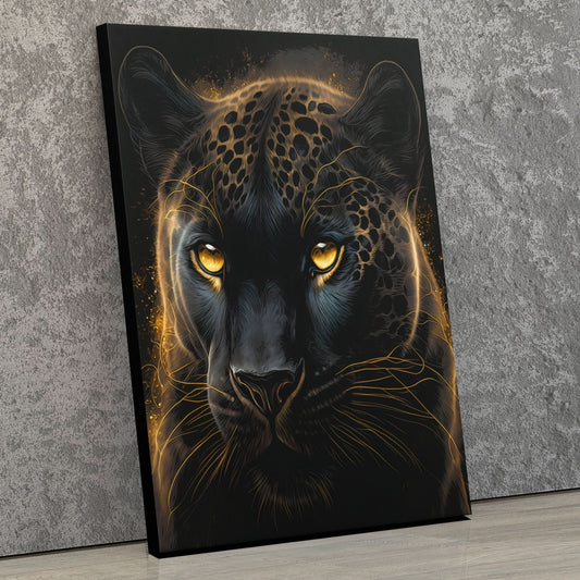 Glowing Panther - Wall Art in Black Frame