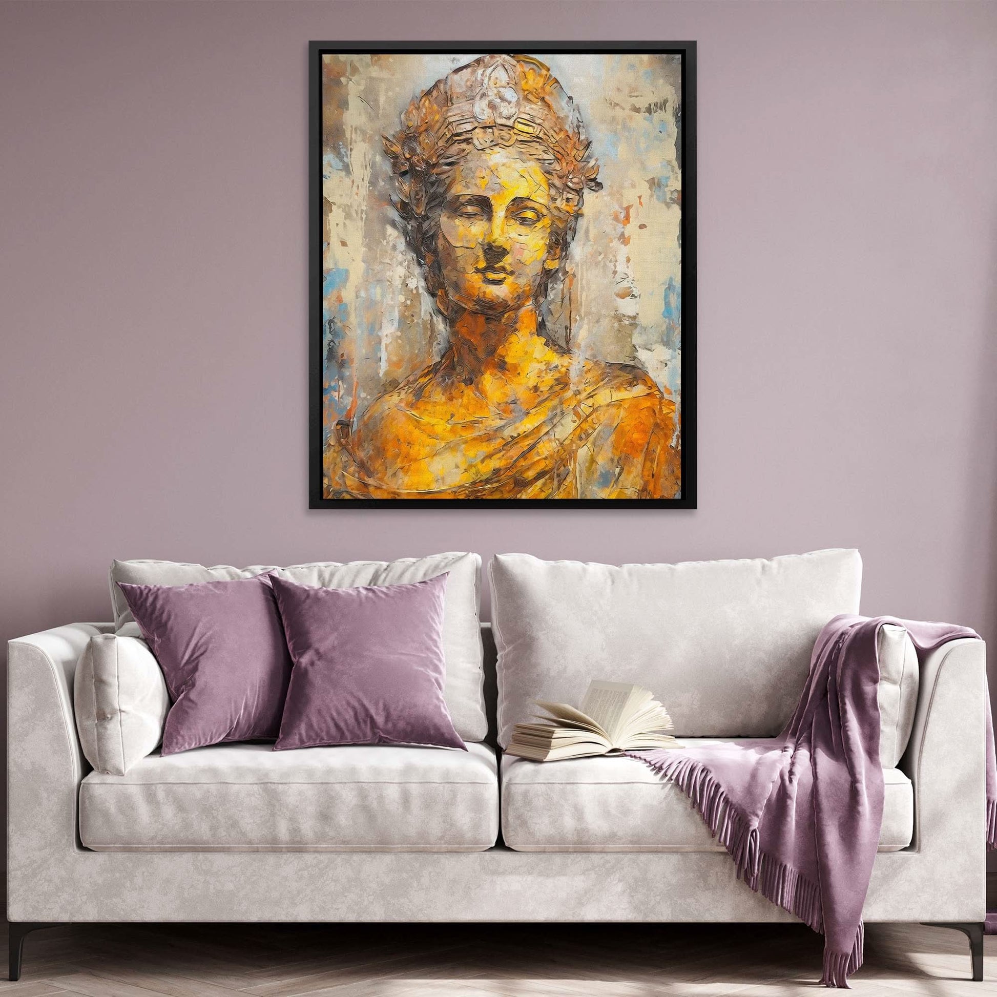 Goddess of Love - Abstract Yellow Canvas Wall Art