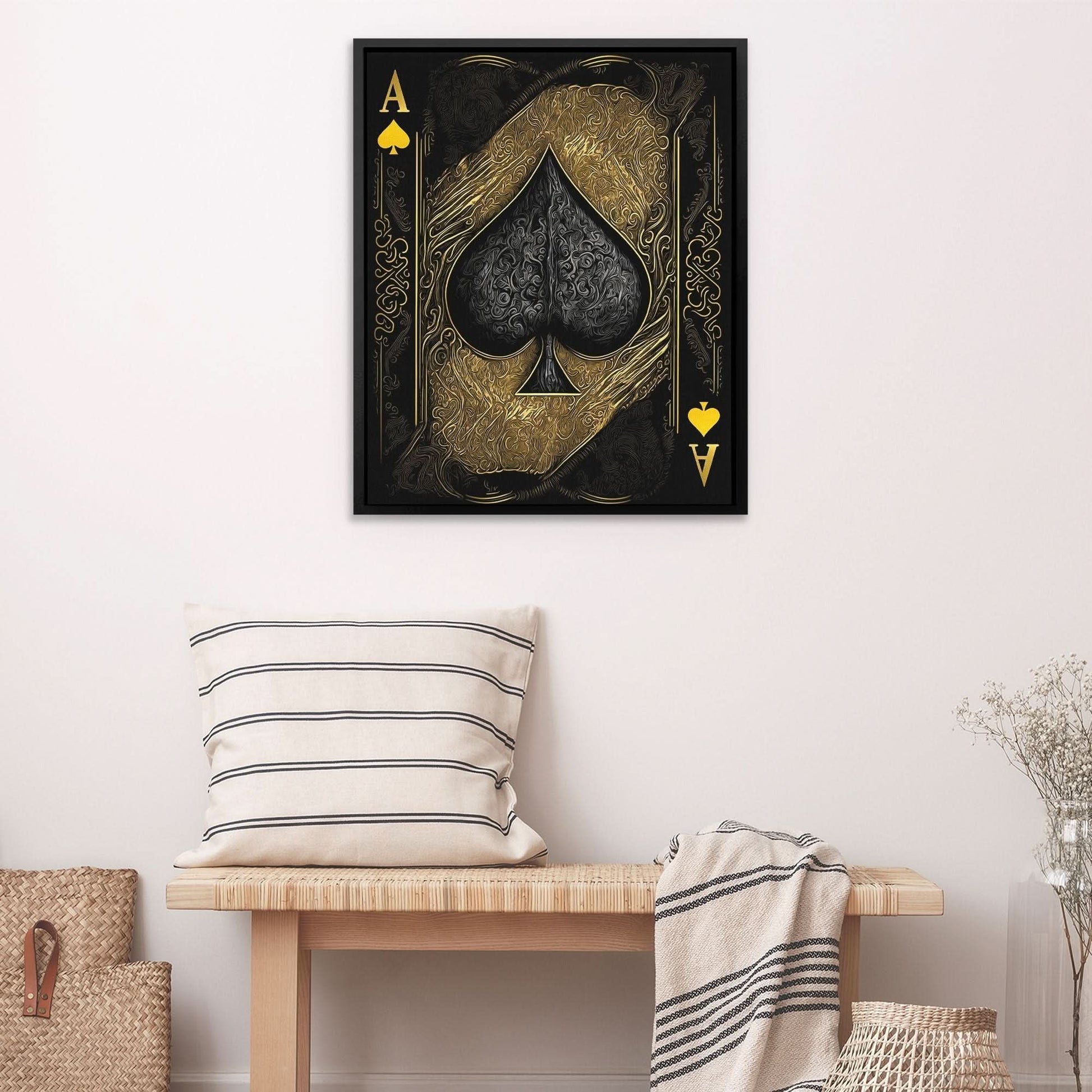 Gold Ace of Spades - Black Wall Art