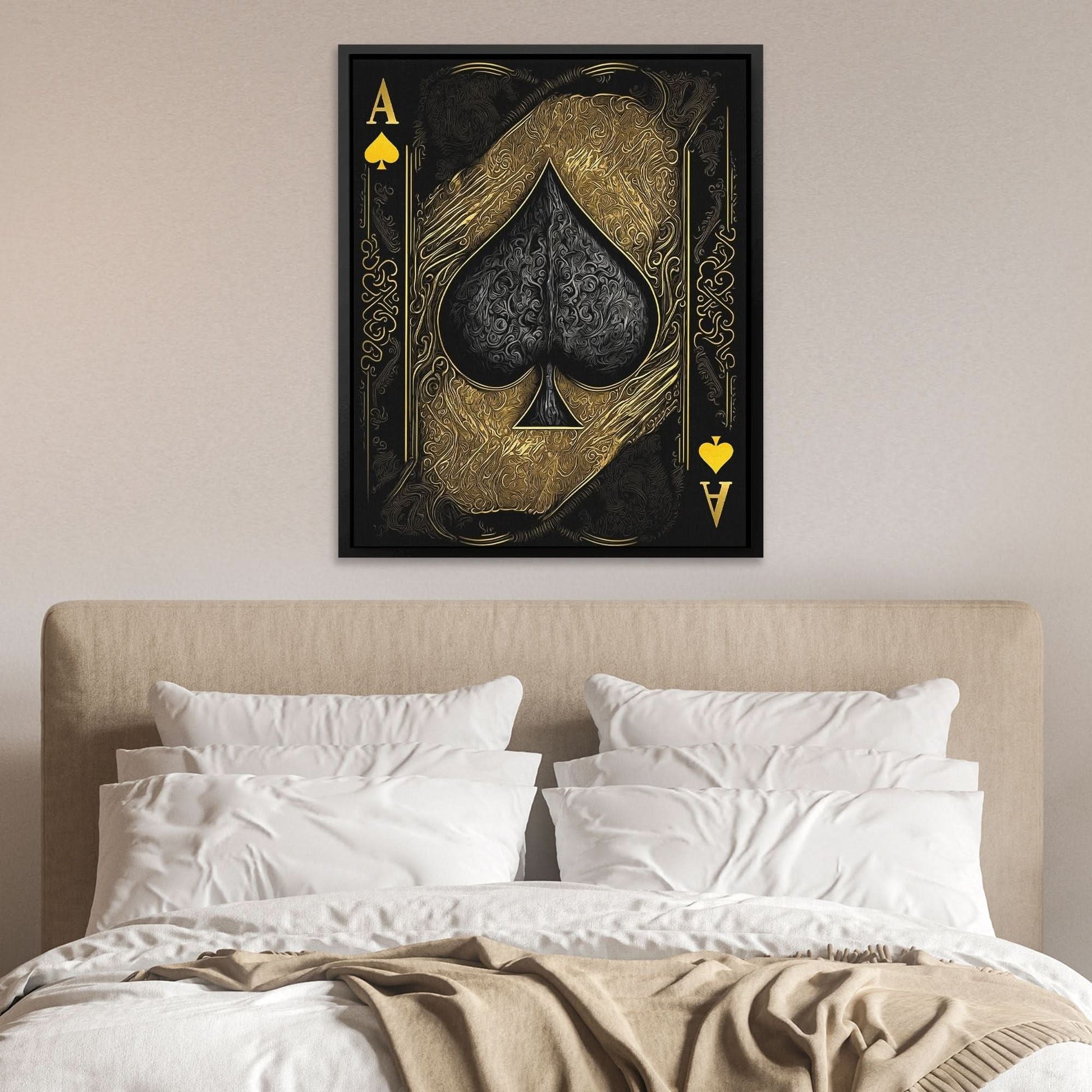 Gold Ace of Spades - Large Canvas Print