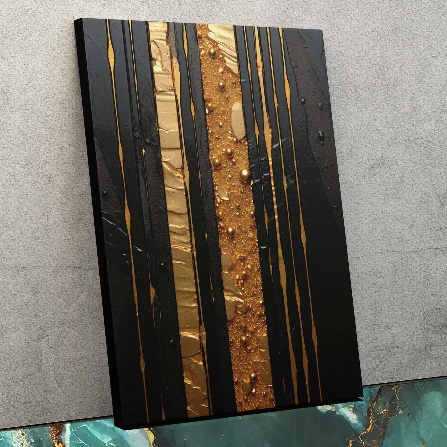 Gold Beam - Stripes Art for Bathroom