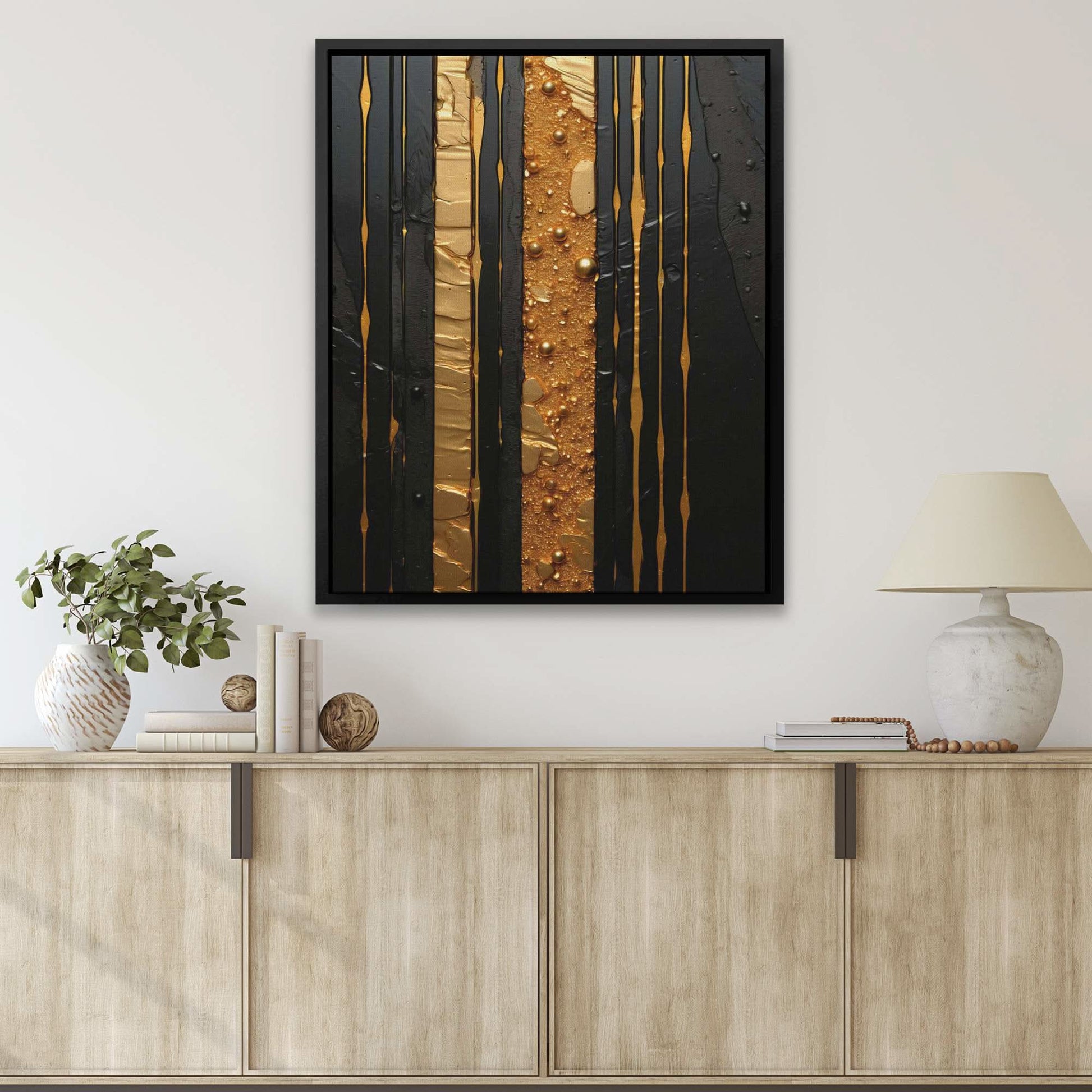 Gold Beam - Large Abstract Canvas Print