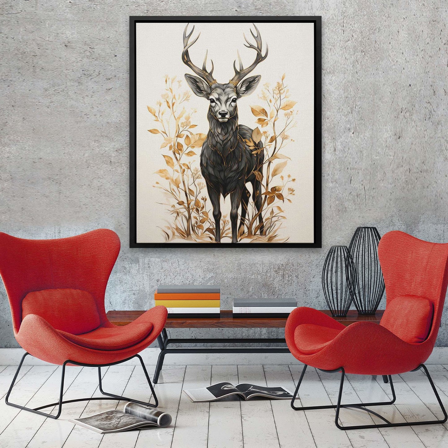 Gold Buck - Gold Canvas Wall Art