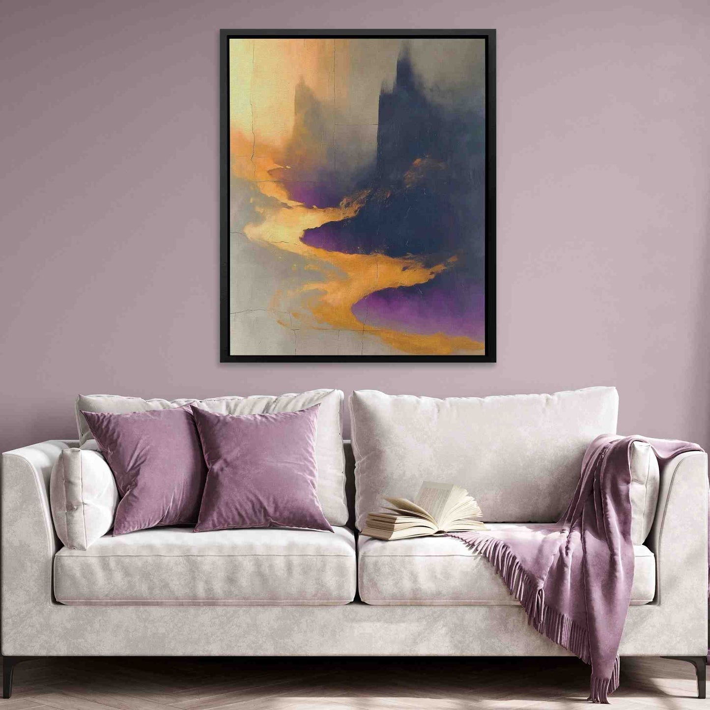 Gold Coastline - Abstract Gold Canvas Wall Art