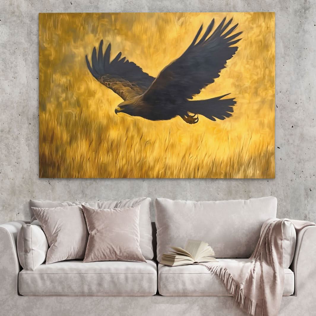Gold Eagle Paradise - Brown Wall Art