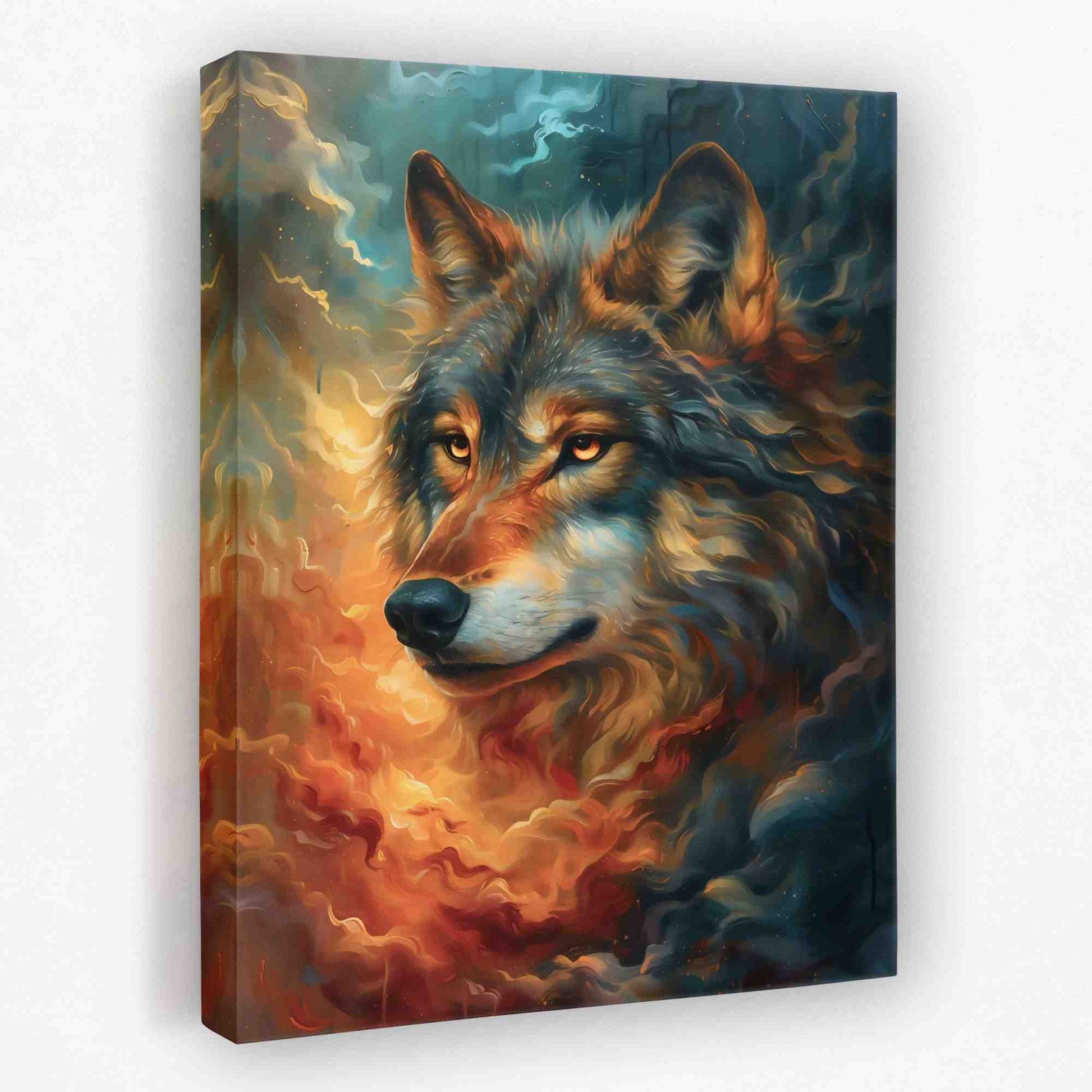 Gold Eyed Wolf - Animals Canvas Wall Art