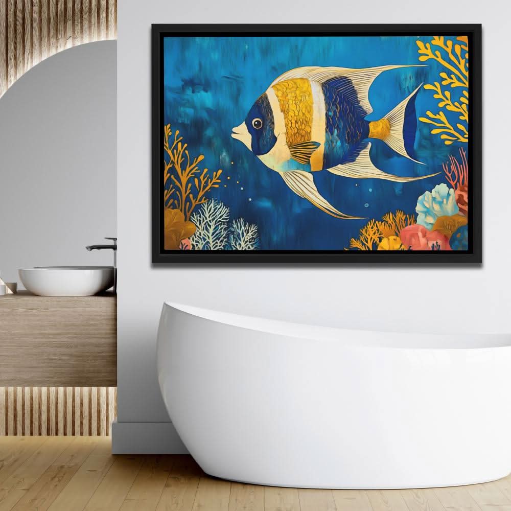 Gold-Finned Wanderer - Wall Art in Black Frame
