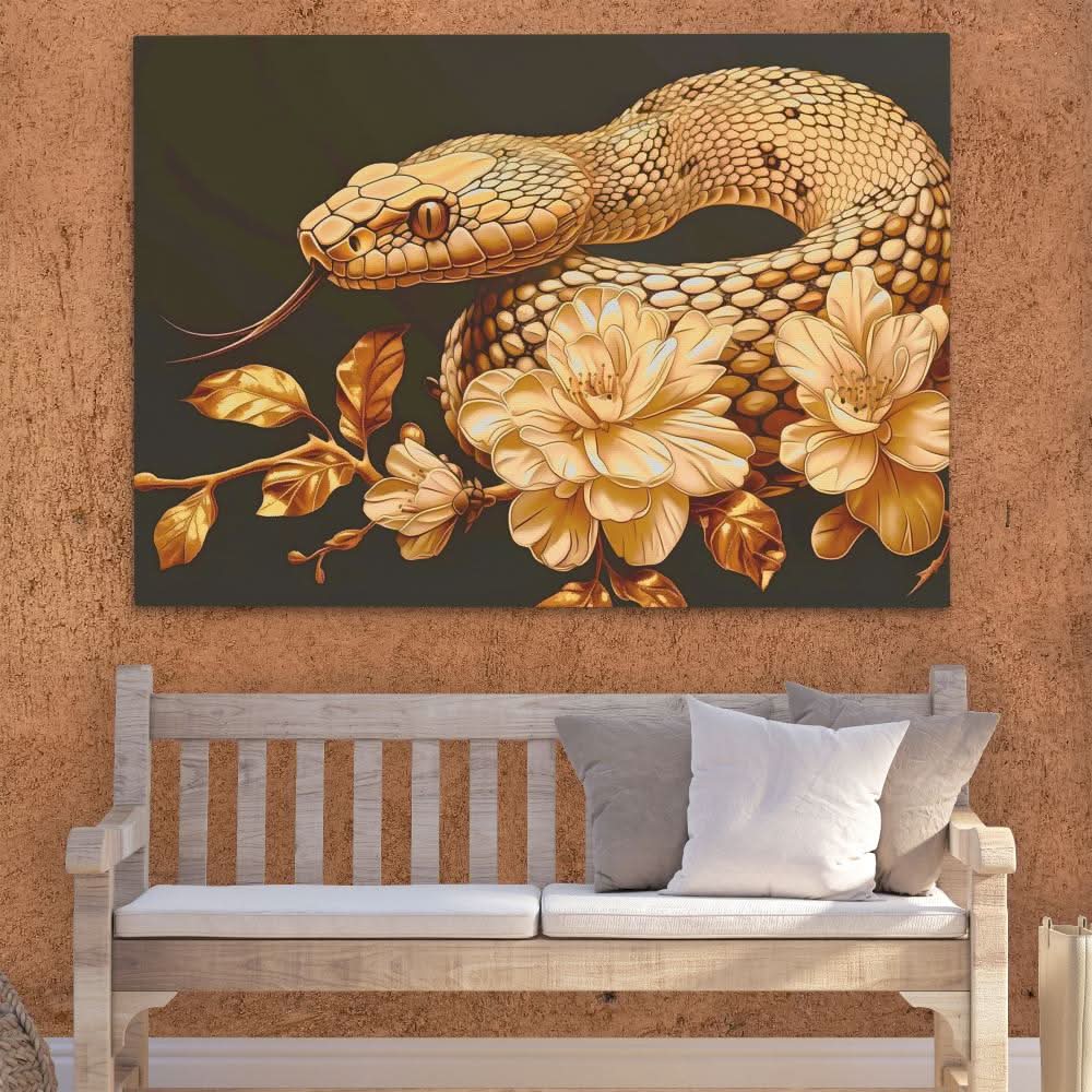 Gold Floral Snake - Floral Art