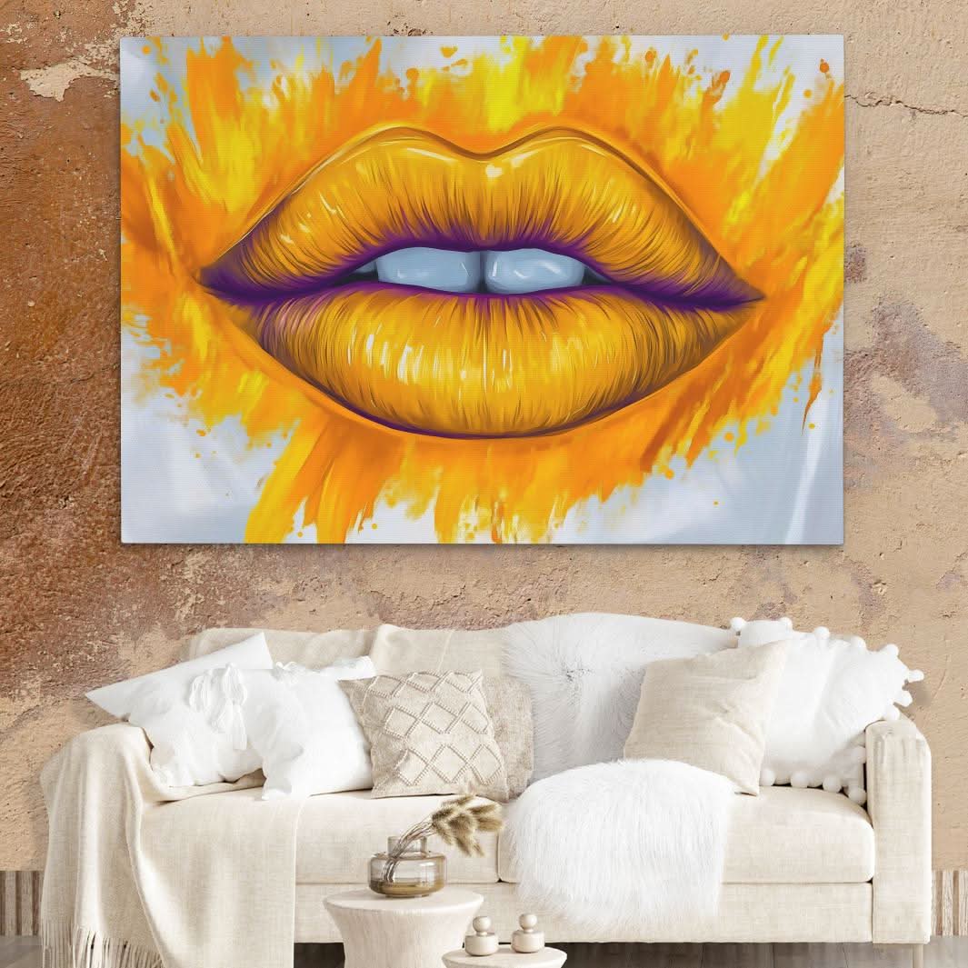 Gold Glamour - Pop Culture Wall Art in Black Frame