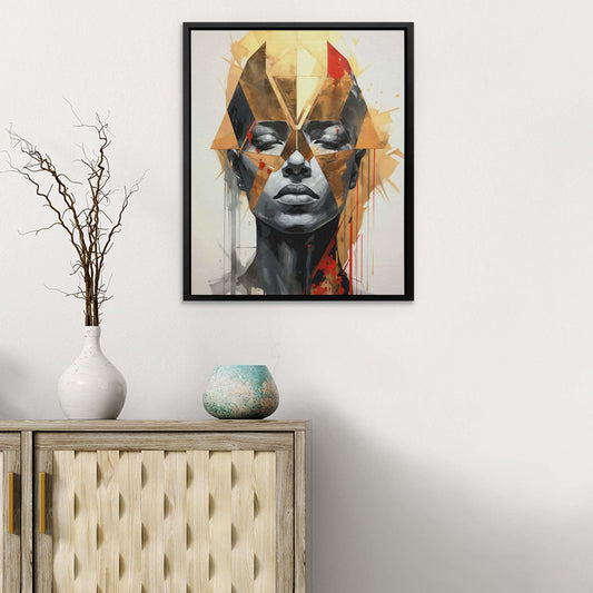 Gold Glint - Wall Art in Black Frame